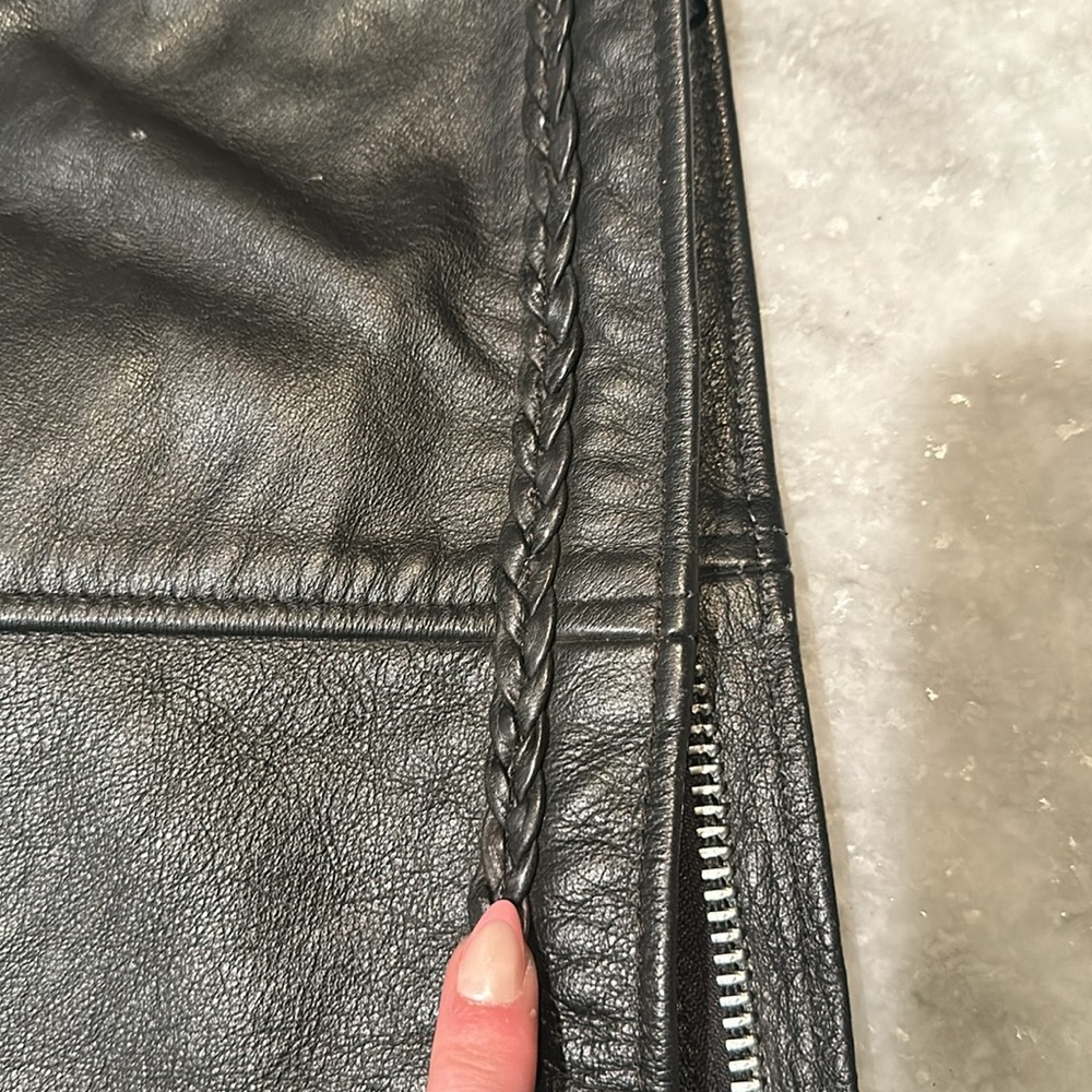 Unik black 100% leather biker chaps size XL great condition - Picture 5 of 5